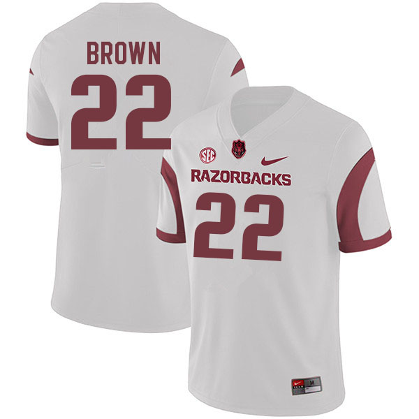 Men #22 Anthony Brown Arkansas Razorbacks College Football Jerseys Sale-White